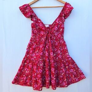 Band of the Free XS Red Floral Mini Dress